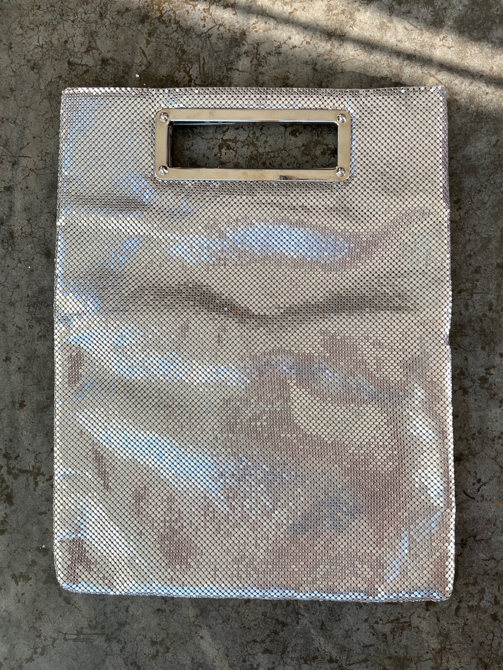 EXPRESS Silver Mesh Metal Party Clutch Bag Disco Metallic Glam Purse